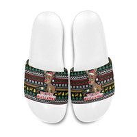 Time To Get Blitzened Christmas Slide Sandals Xmas Holiday Patterns - Wonder Print Shop