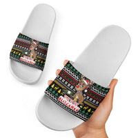 Time To Get Blitzened Christmas Slide Sandals Xmas Holiday Patterns - Wonder Print Shop
