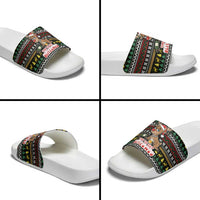 Time To Get Blitzened Christmas Slide Sandals Xmas Holiday Patterns - Wonder Print Shop