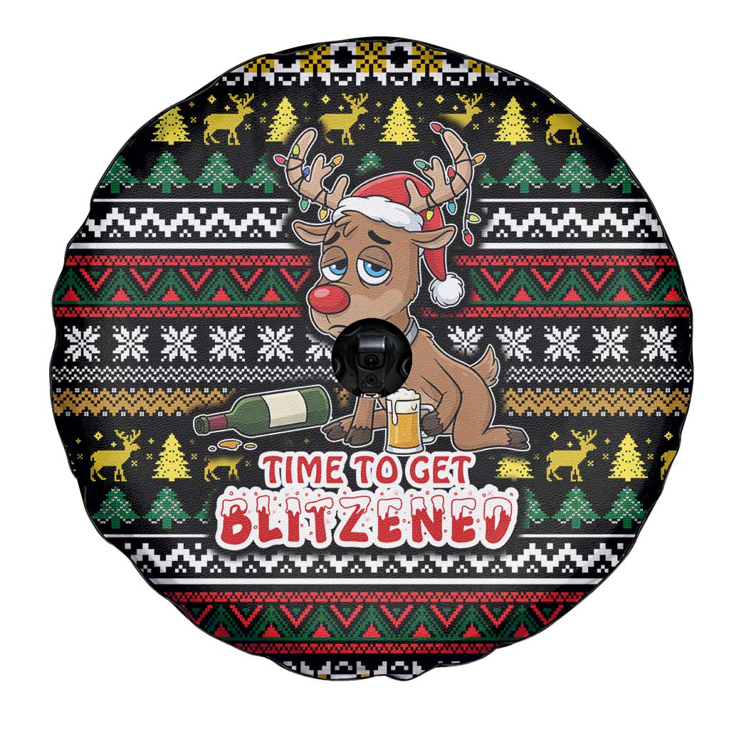 Time To Get Blitzened Christmas Spare Tire Cover Xmas Holiday Patterns - Wonder Print Shop