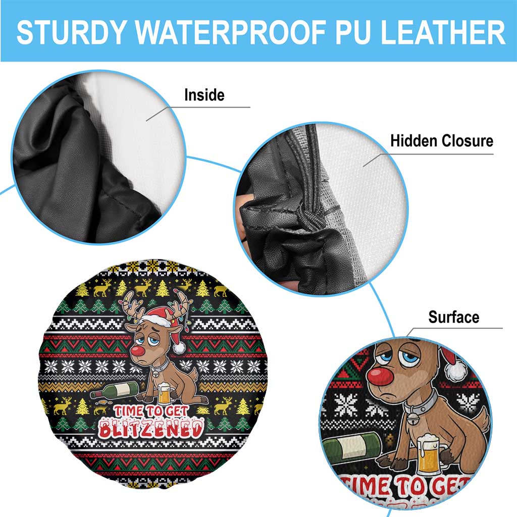 Time To Get Blitzened Christmas Spare Tire Cover Xmas Holiday Patterns - Wonder Print Shop