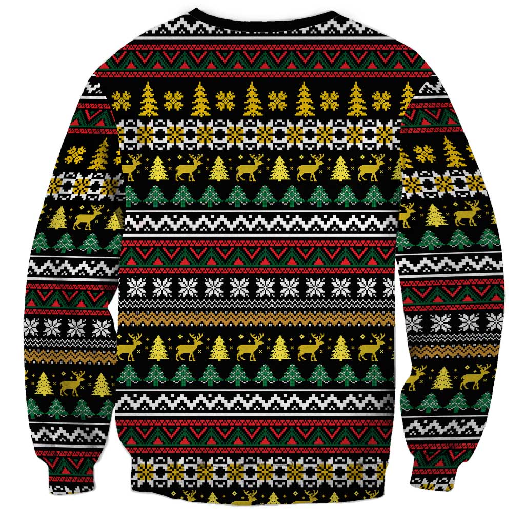 Time To Get Blitzened Christmas Sweatshirt Xmas Holiday Patterns - Wonder Print Shop