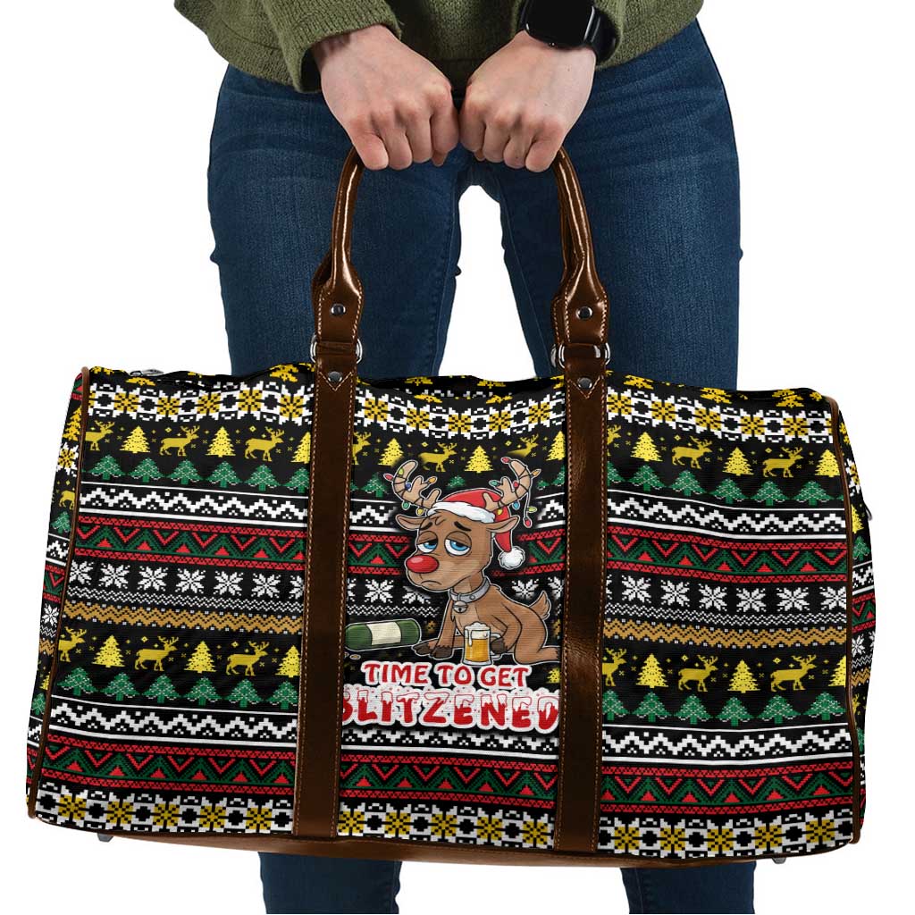 Time To Get Blitzened Christmas Travel Bag Xmas Holiday Patterns - Wonder Print Shop