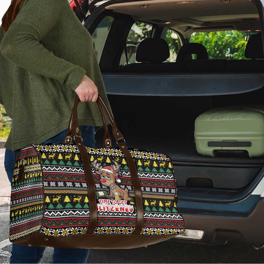 Time To Get Blitzened Christmas Travel Bag Xmas Holiday Patterns - Wonder Print Shop