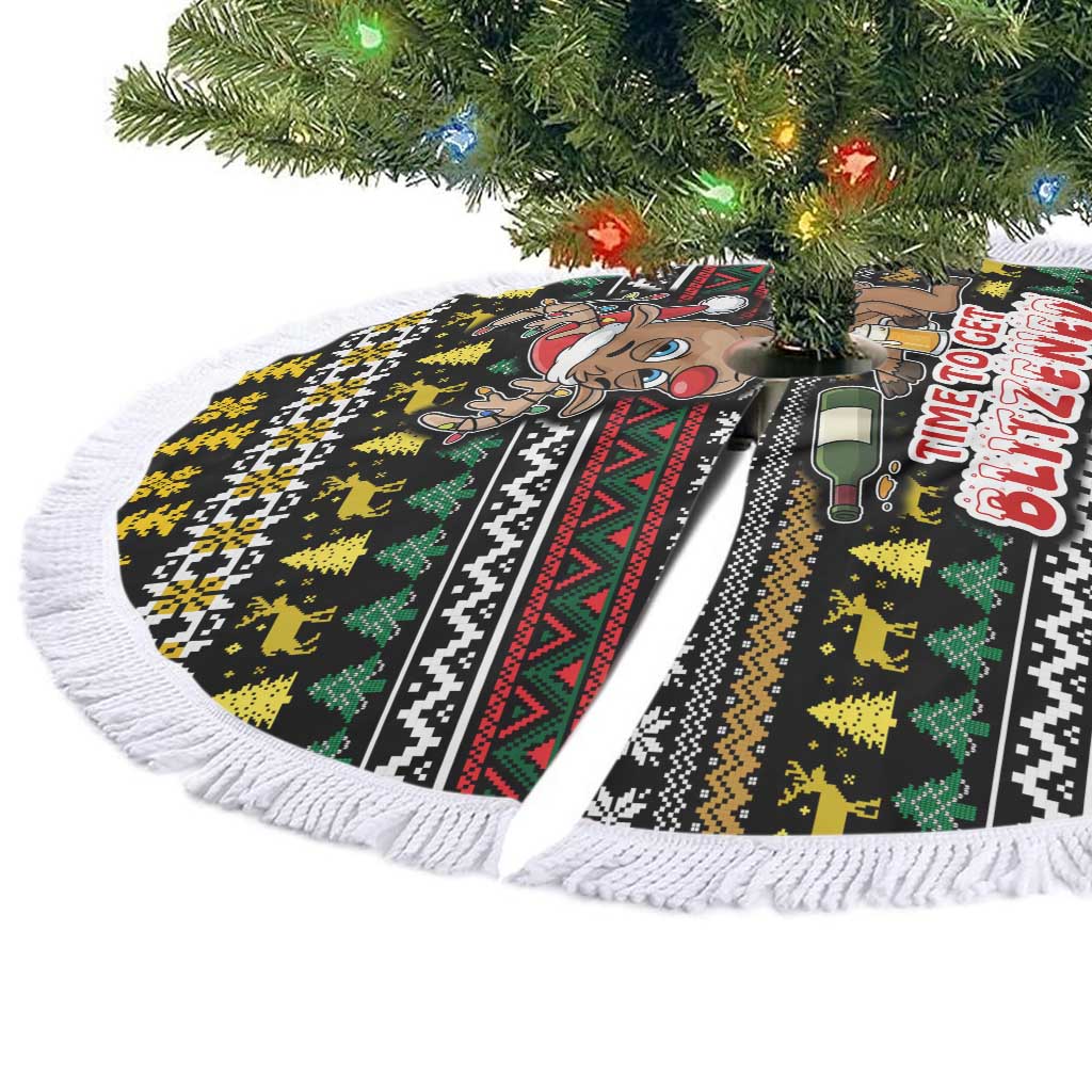 Time To Get Blitzened Christmas Tree Skirt Xmas Holiday Patterns - Wonder Print Shop