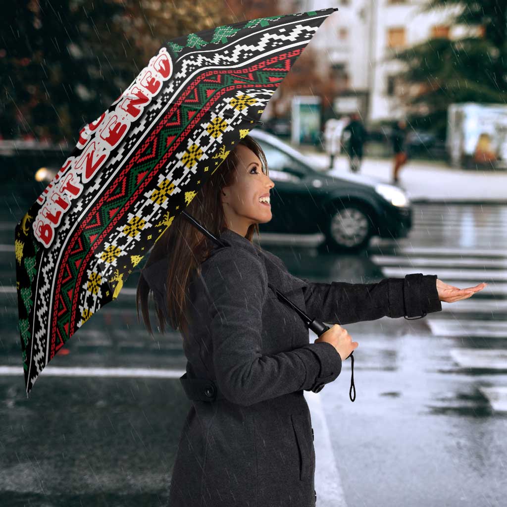 Time To Get Blitzened Christmas Umbrella Xmas Holiday Patterns - Wonder Print Shop