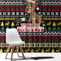 Time To Get Blitzened Christmas Window Curtain Xmas Holiday Patterns - Wonder Print Shop