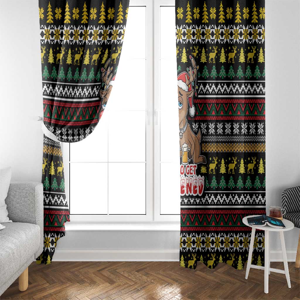 Time To Get Blitzened Christmas Window Curtain Xmas Holiday Patterns - Wonder Print Shop