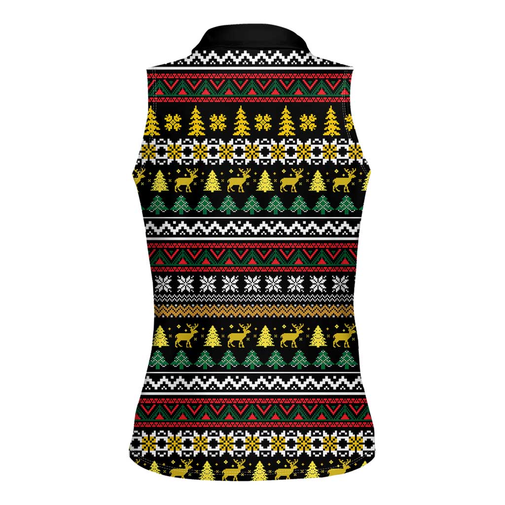 Time To Get Blitzened Christmas Women Sleeveless Polo Shirt Xmas Holiday Patterns - Wonder Print Shop