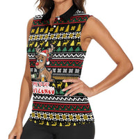 Time To Get Blitzened Christmas Women Sleeveless Polo Shirt Xmas Holiday Patterns - Wonder Print Shop