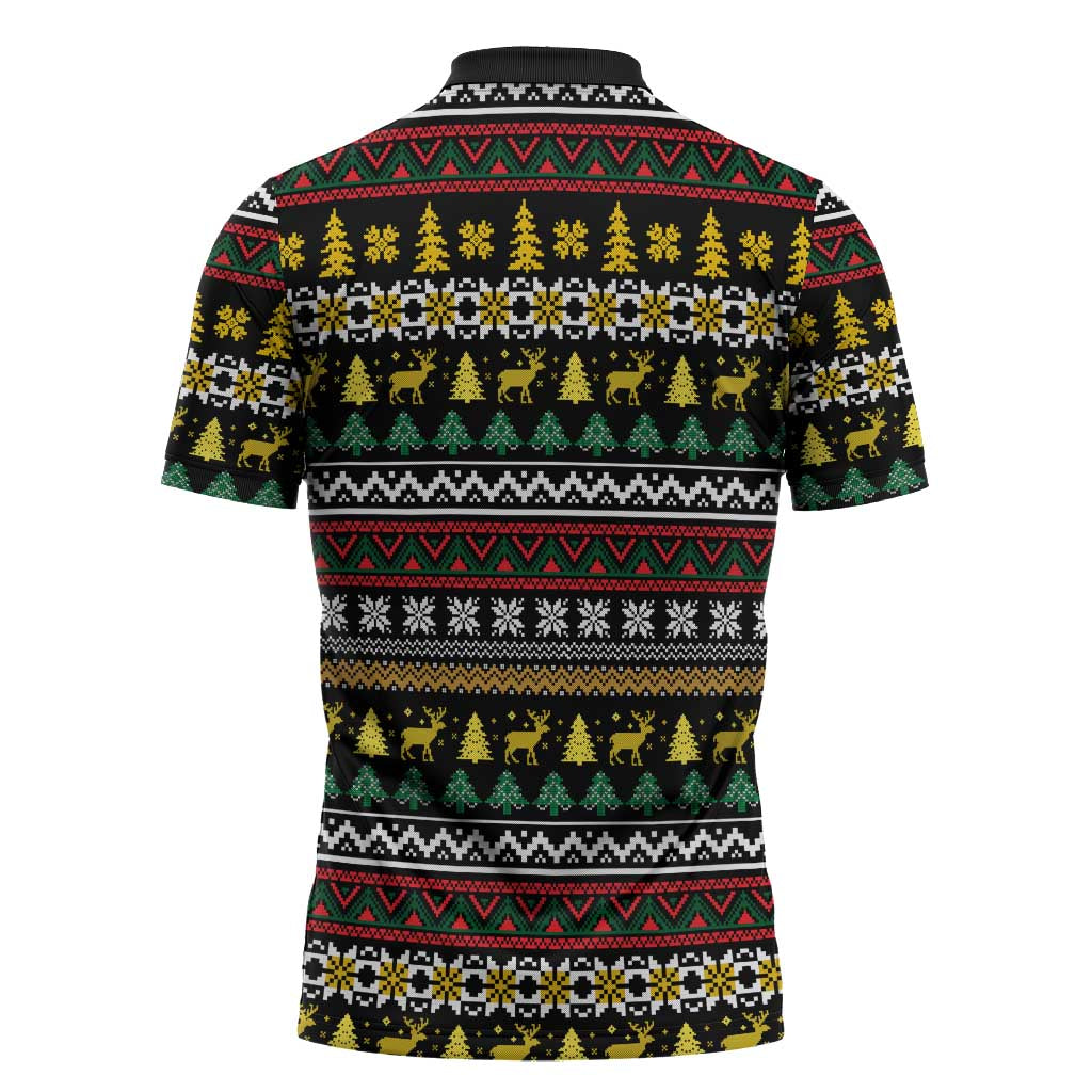 Time To Get Blitzened Christmas Zipper Polo Shirt Xmas Holiday Patterns - Wonder Print Shop