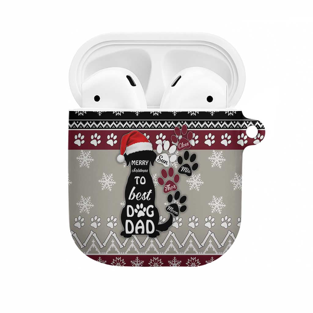 To Best Dog Dad Christmas Design AirPods Case Xmas Holiday Patterns - Wonder Print Shop