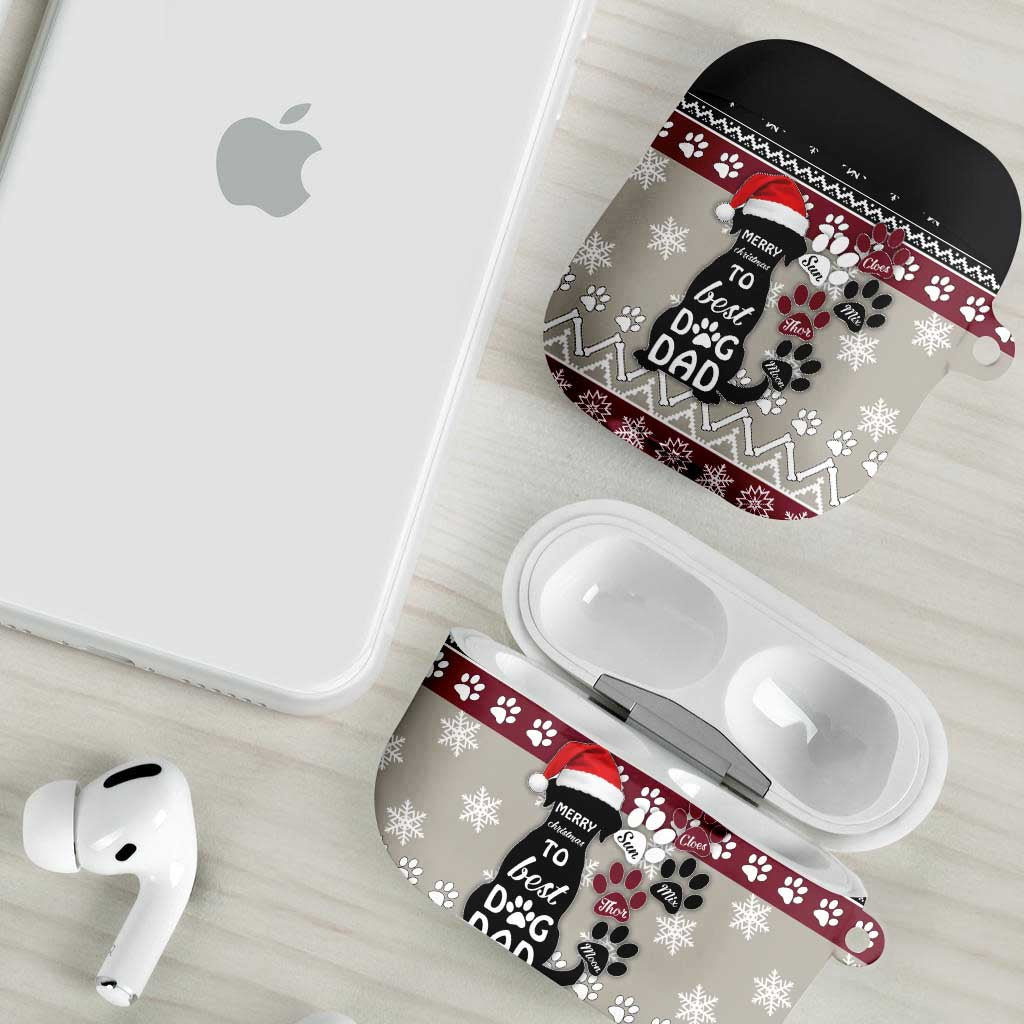 To Best Dog Dad Christmas Design AirPods Case Xmas Holiday Patterns - Wonder Print Shop