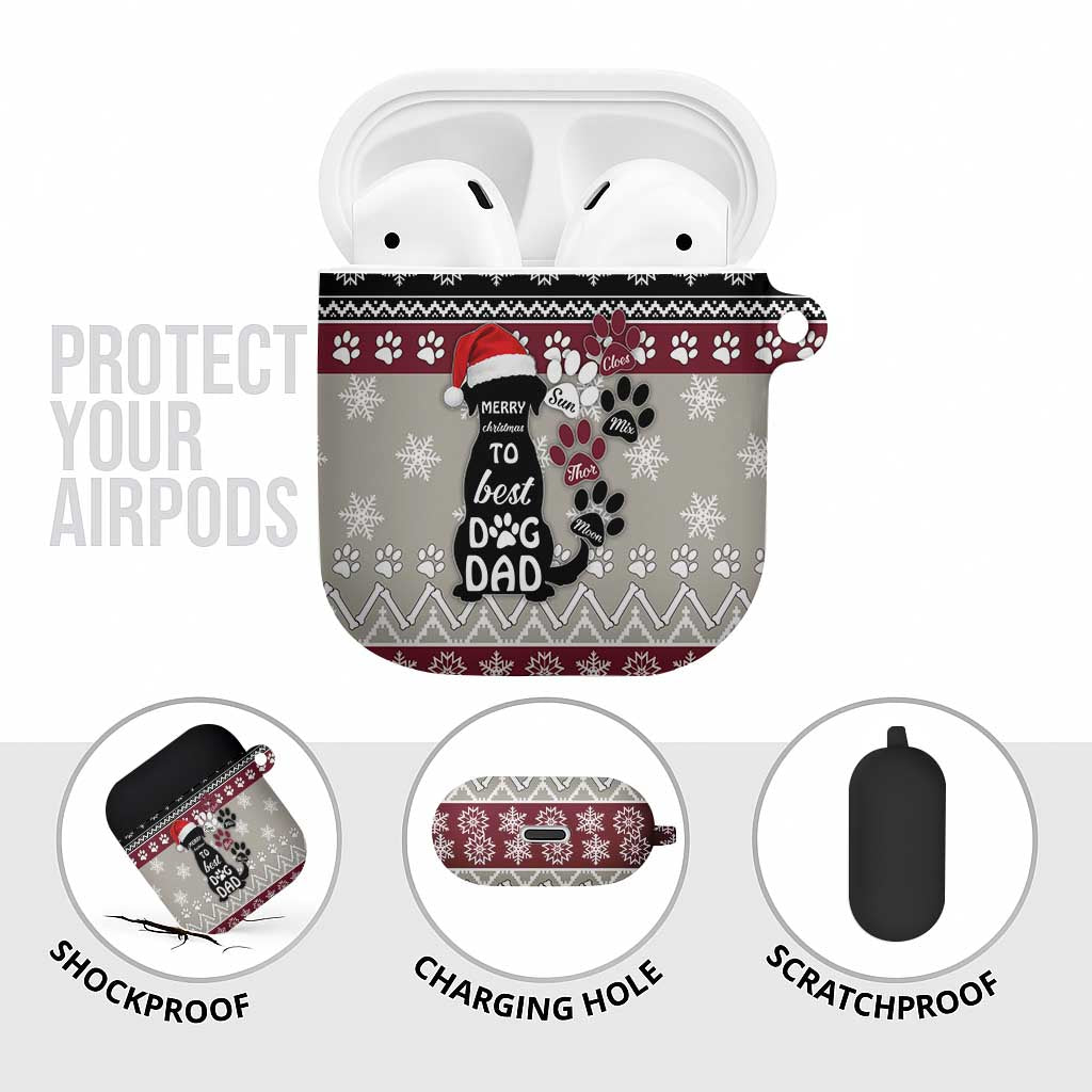 To Best Dog Dad Christmas Design AirPods Case Xmas Holiday Patterns - Wonder Print Shop