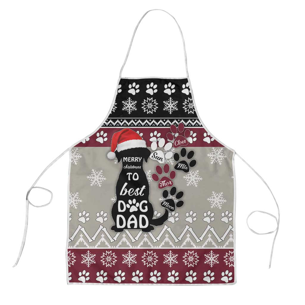To Best Dog Dad Christmas Design Apron Xmas Holiday Patterns - Wonder Print Shop