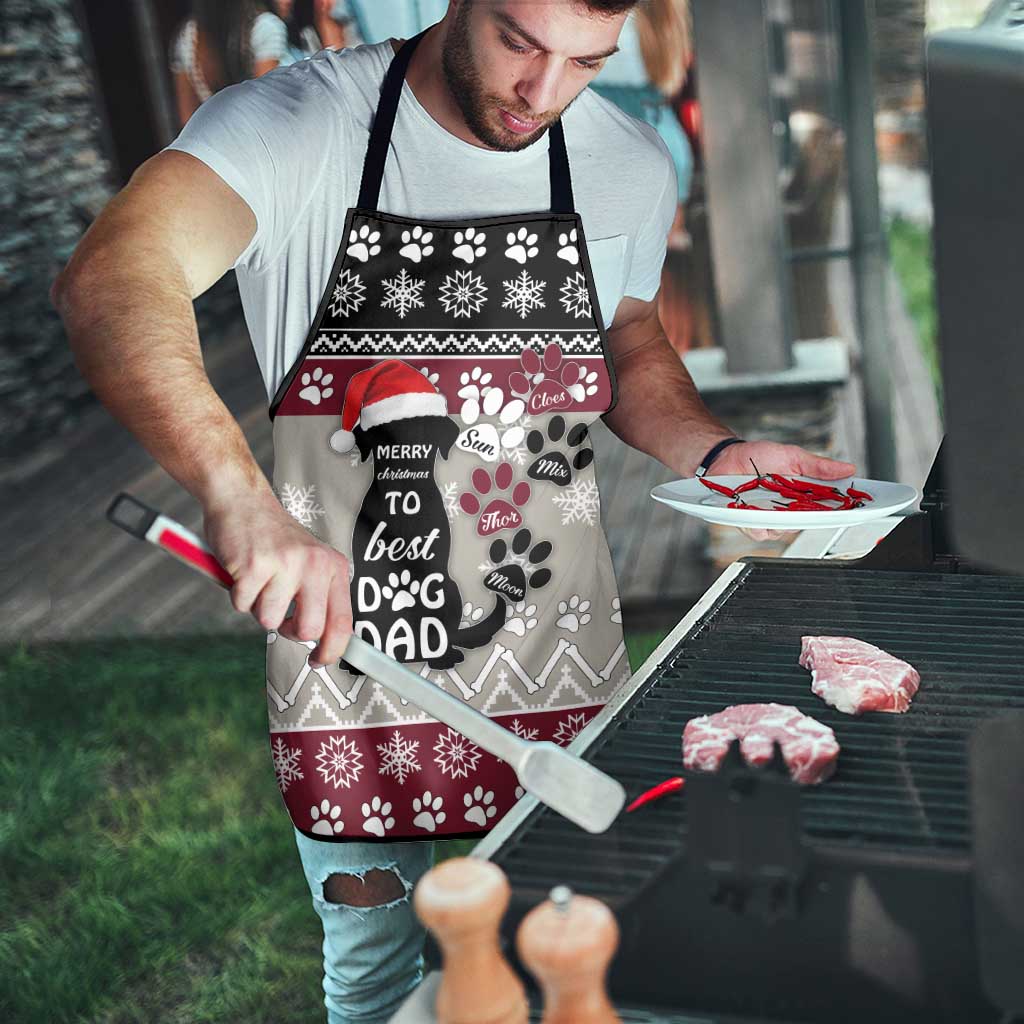 To Best Dog Dad Christmas Design Apron Xmas Holiday Patterns - Wonder Print Shop