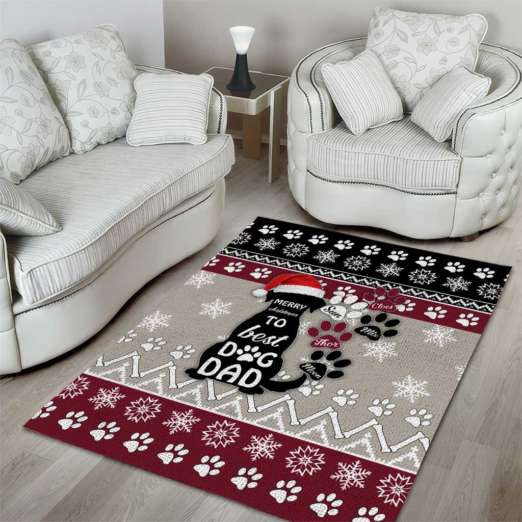 To Best Dog Dad Christmas Design Area Rug Xmas Holiday Patterns - Wonder Print Shop