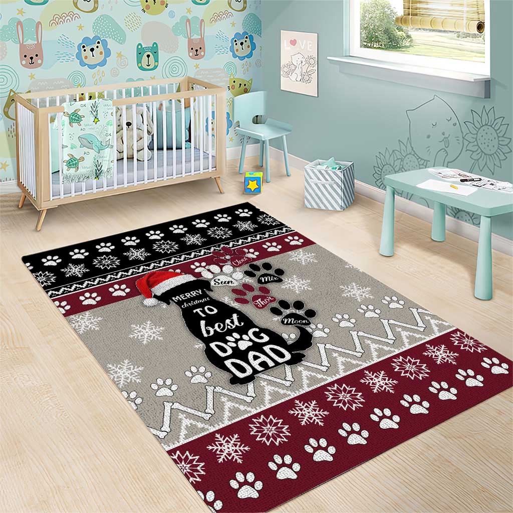 To Best Dog Dad Christmas Design Area Rug Xmas Holiday Patterns - Wonder Print Shop