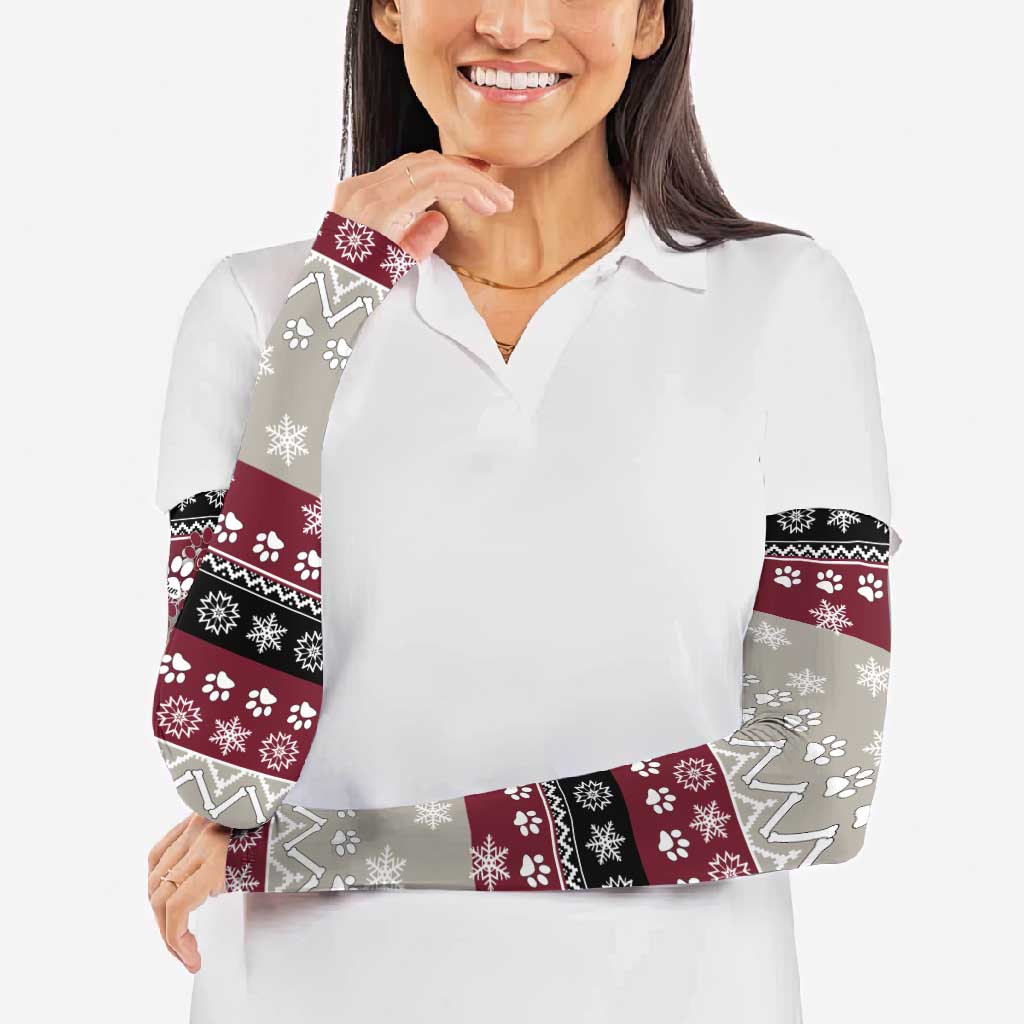 To Best Dog Dad Christmas Design Arm Sleeves Xmas Holiday Patterns - Wonder Print Shop