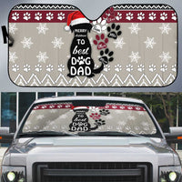 To Best Dog Dad Christmas Design Auto Sun Shade Xmas Holiday Patterns - Wonder Print Shop