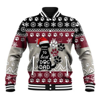 To Best Dog Dad Christmas Design Baseball Jacket Xmas Holiday Patterns - Wonder Print Shop