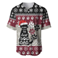 To Best Dog Dad Christmas Design Baseball Jersey Xmas Holiday Patterns - Wonder Print Shop