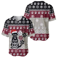 To Best Dog Dad Christmas Design Baseball Jersey Xmas Holiday Patterns - Wonder Print Shop