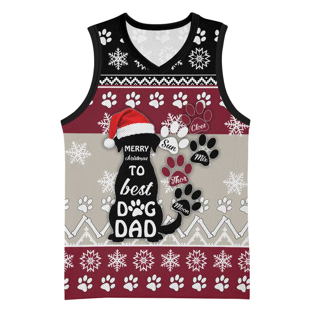 To Best Dog Dad Christmas Design Basketball Jersey Xmas Holiday Patterns - Wonder Print Shop