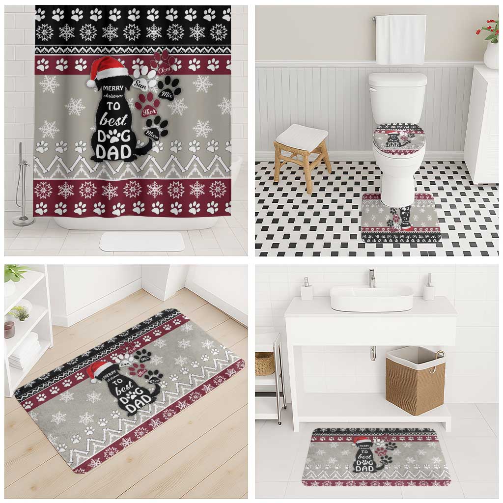 To Best Dog Dad Christmas Design Bathroom Set Xmas Holiday Patterns - Wonder Print Shop