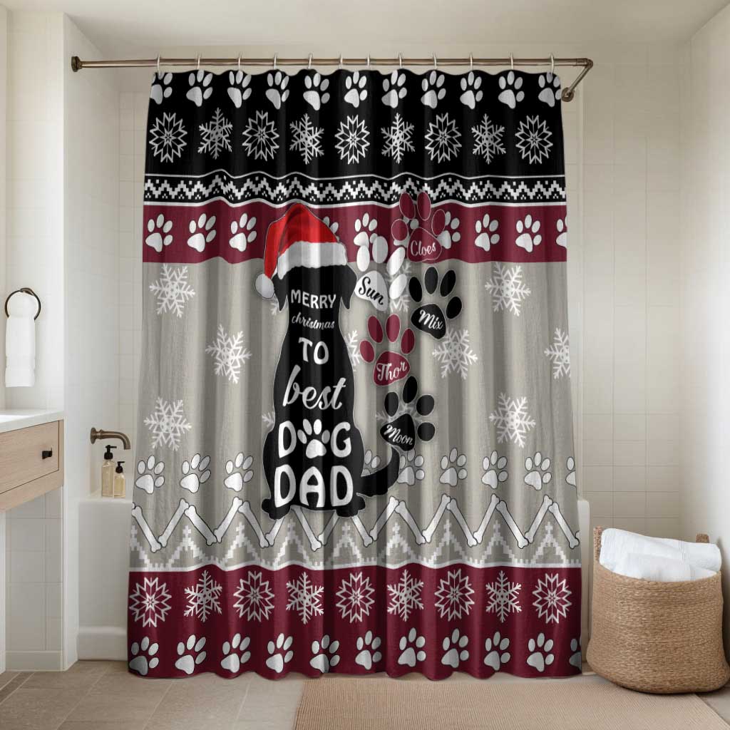To Best Dog Dad Christmas Design Bathroom Set Xmas Holiday Patterns - Wonder Print Shop