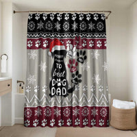 To Best Dog Dad Christmas Design Bathroom Set Xmas Holiday Patterns - Wonder Print Shop