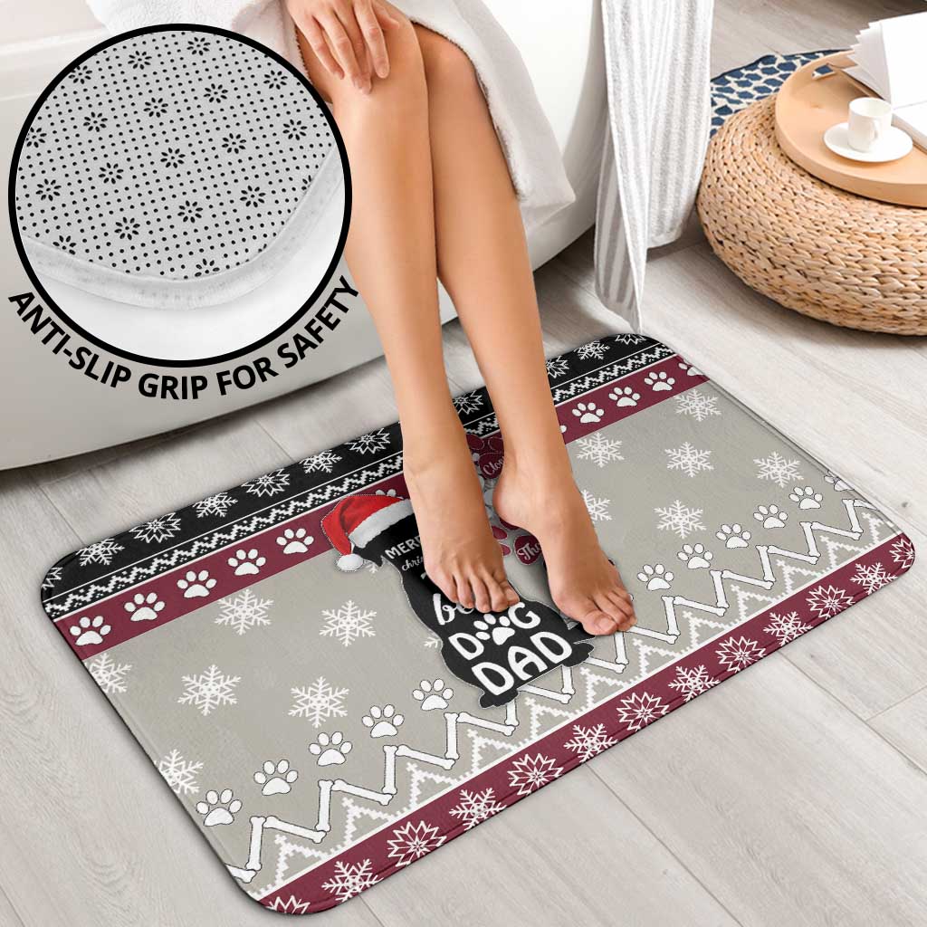 To Best Dog Dad Christmas Design Bathroom Set Xmas Holiday Patterns - Wonder Print Shop