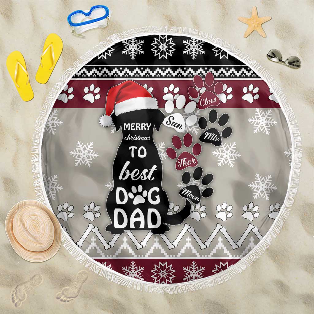 To Best Dog Dad Christmas Design Beach Blanket Xmas Holiday Patterns - Wonder Print Shop