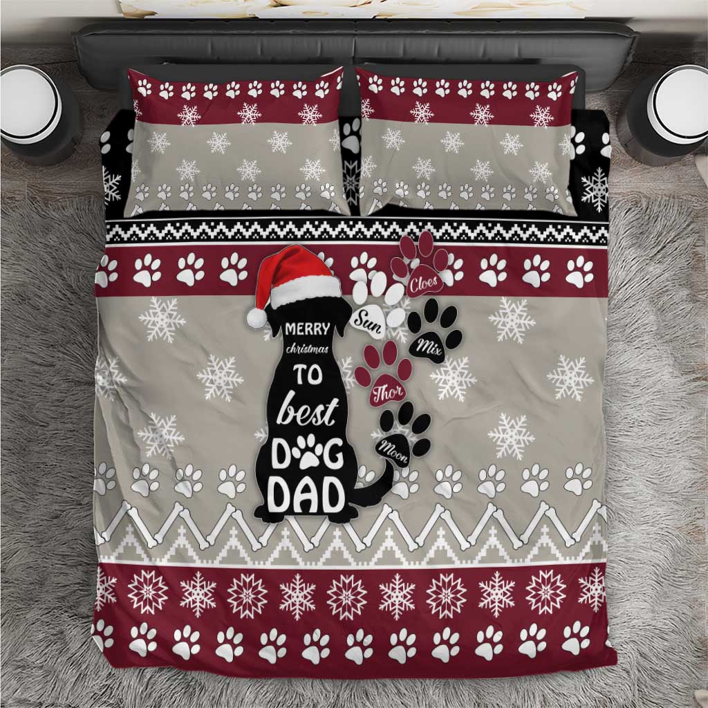 To Best Dog Dad Christmas Design Bedding Set Xmas Holiday Patterns - Wonder Print Shop