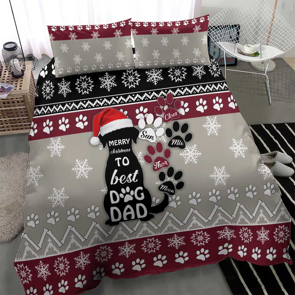To Best Dog Dad Christmas Design Bedding Set Xmas Holiday Patterns - Wonder Print Shop