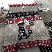 To Best Dog Dad Christmas Design Bedding Set Xmas Holiday Patterns - Wonder Print Shop