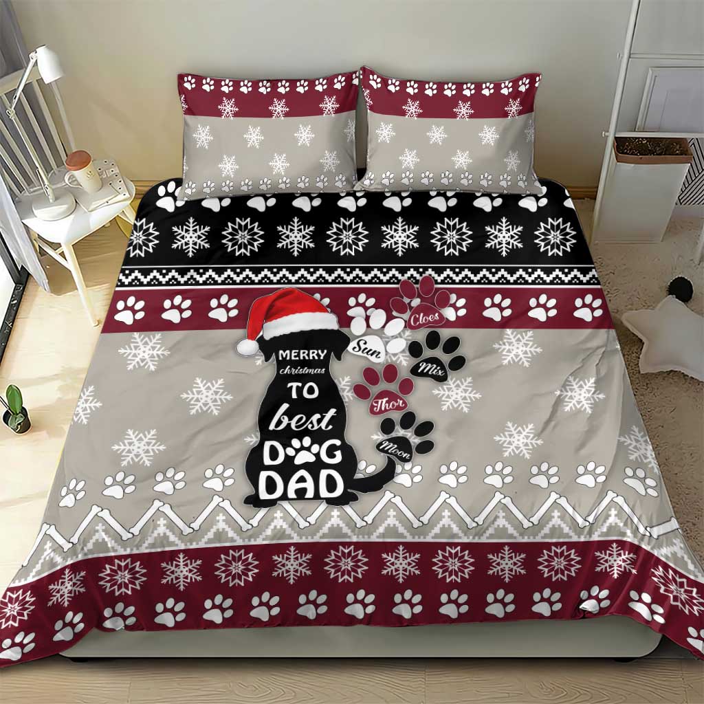 To Best Dog Dad Christmas Design Bedding Set Xmas Holiday Patterns - Wonder Print Shop