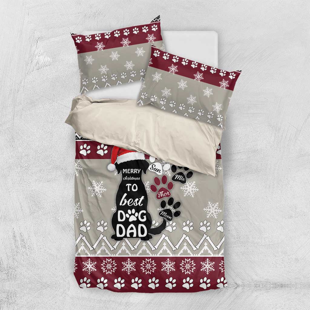 To Best Dog Dad Christmas Design Bedding Set Xmas Holiday Patterns - Wonder Print Shop