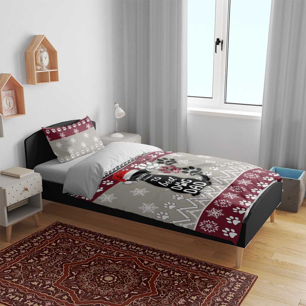 To Best Dog Dad Christmas Design Bedding Set Xmas Holiday Patterns - Wonder Print Shop