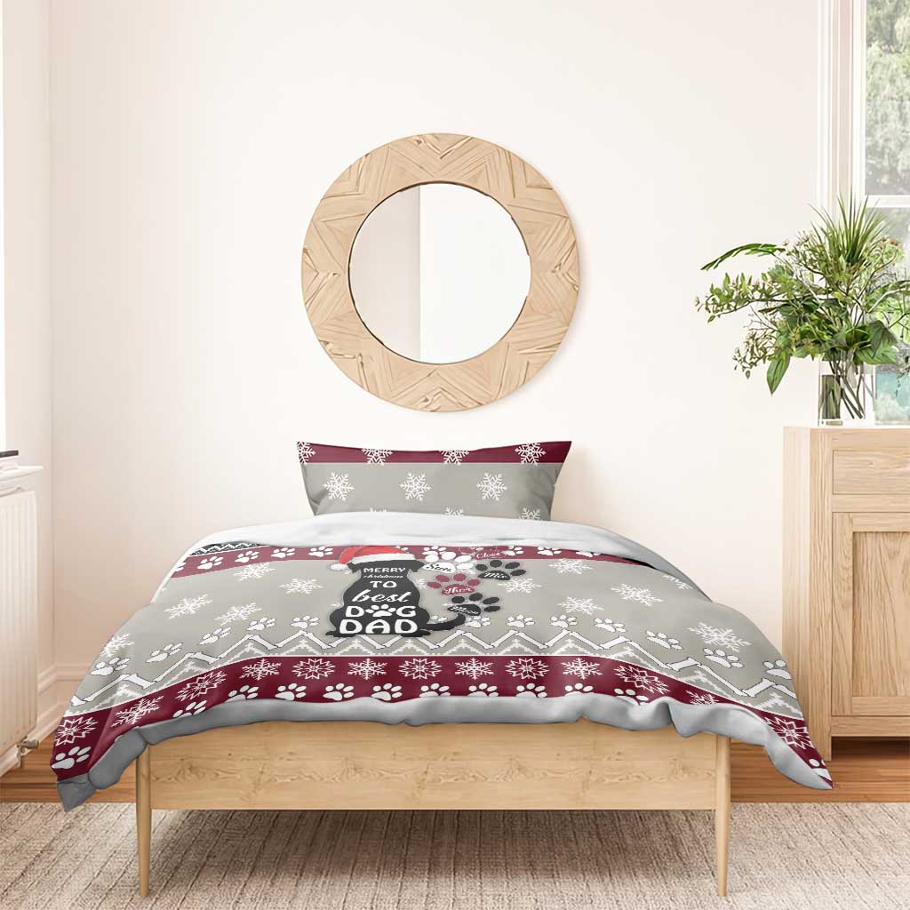 To Best Dog Dad Christmas Design Bedding Set Xmas Holiday Patterns - Wonder Print Shop