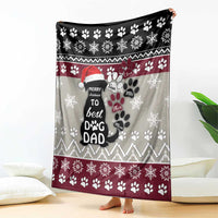 To Best Dog Dad Christmas Design Blanket Xmas Holiday Patterns - Wonder Print Shop