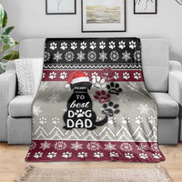 To Best Dog Dad Christmas Design Blanket Xmas Holiday Patterns - Wonder Print Shop