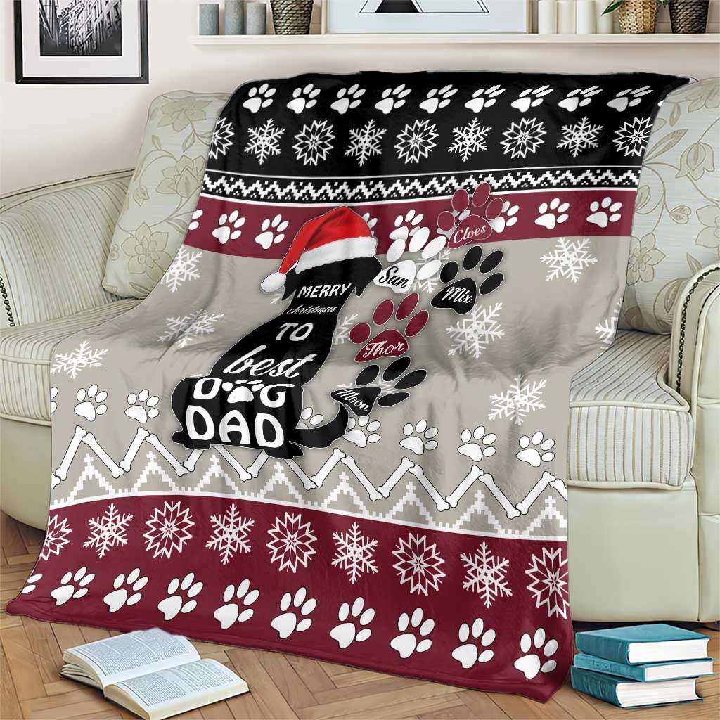 To Best Dog Dad Christmas Design Blanket Xmas Holiday Patterns - Wonder Print Shop