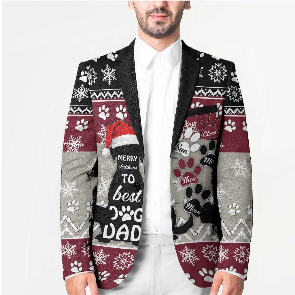 To Best Dog Dad Christmas Design Blazer Xmas Holiday Patterns - Wonder Print Shop