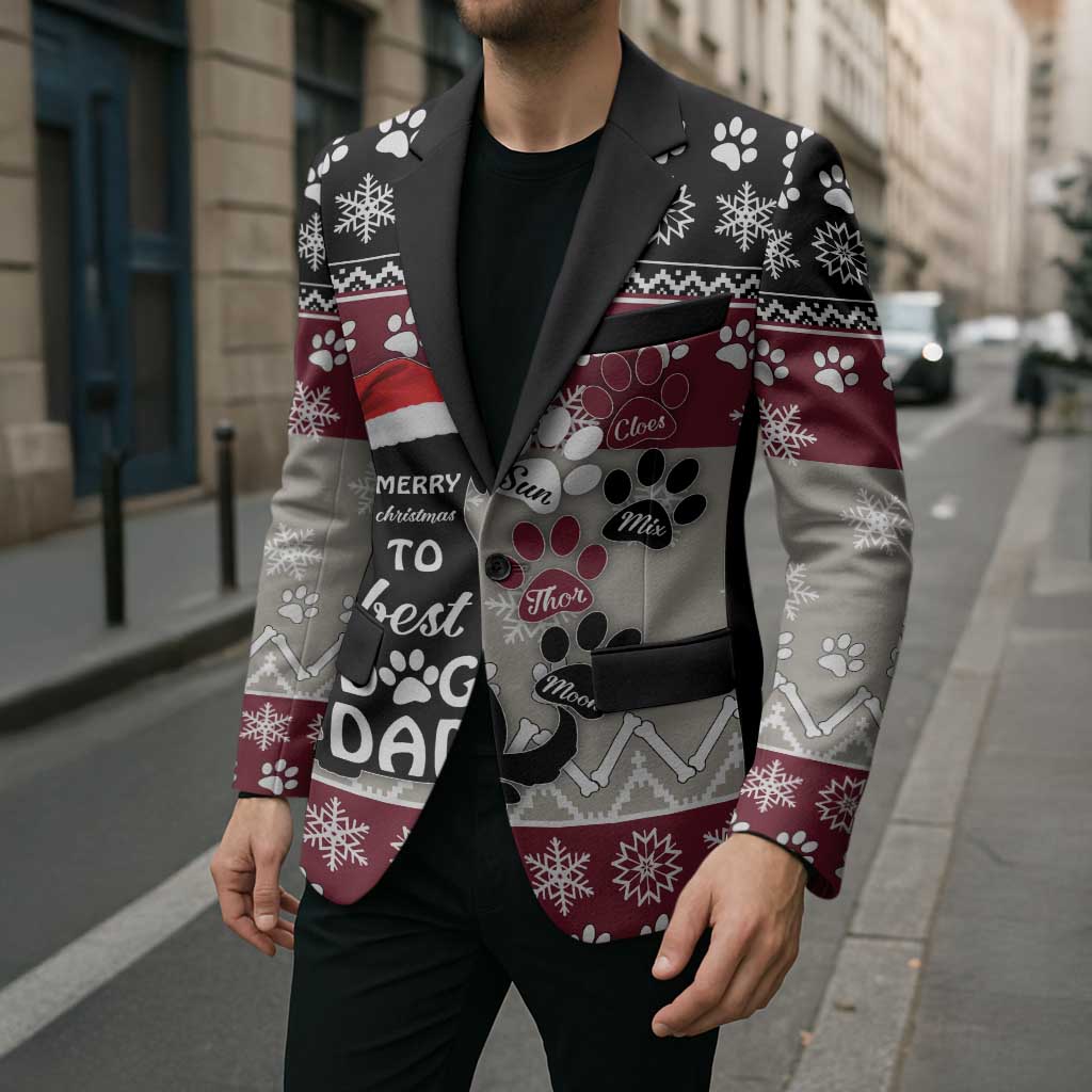 To Best Dog Dad Christmas Design Blazer Xmas Holiday Patterns - Wonder Print Shop