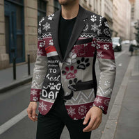 To Best Dog Dad Christmas Design Blazer Xmas Holiday Patterns - Wonder Print Shop