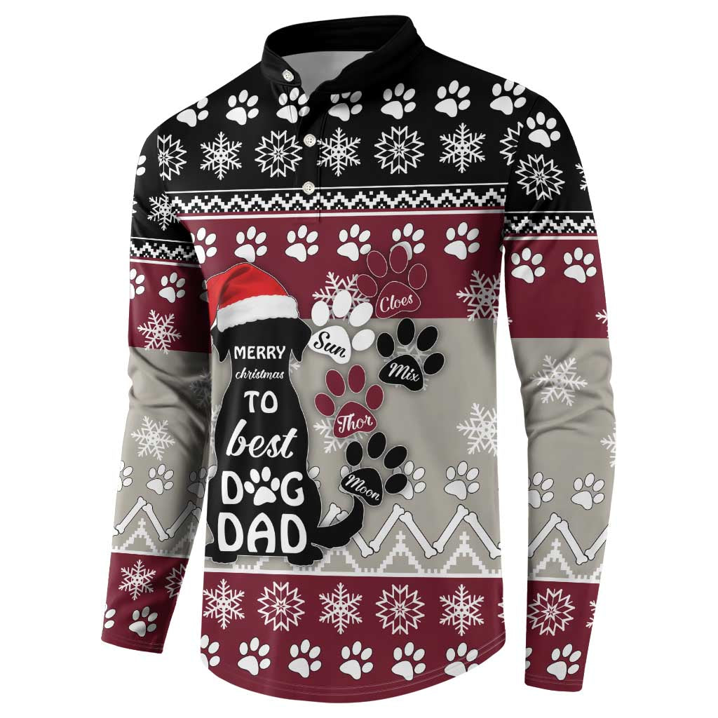To Best Dog Dad Christmas Design Button Sweatshirt Xmas Holiday Patterns - Wonder Print Shop