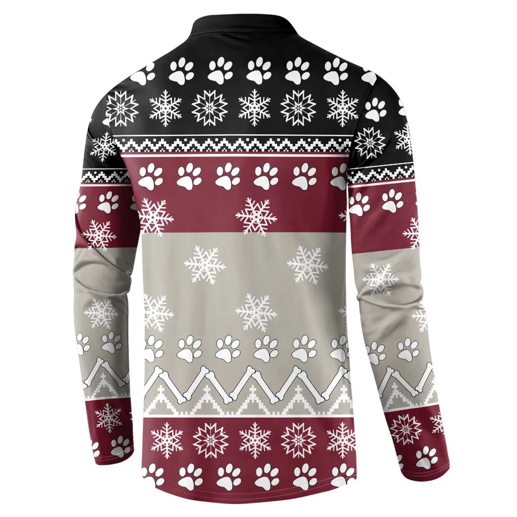 To Best Dog Dad Christmas Design Button Sweatshirt Xmas Holiday Patterns - Wonder Print Shop