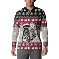 To Best Dog Dad Christmas Design Button Sweatshirt Xmas Holiday Patterns - Wonder Print Shop