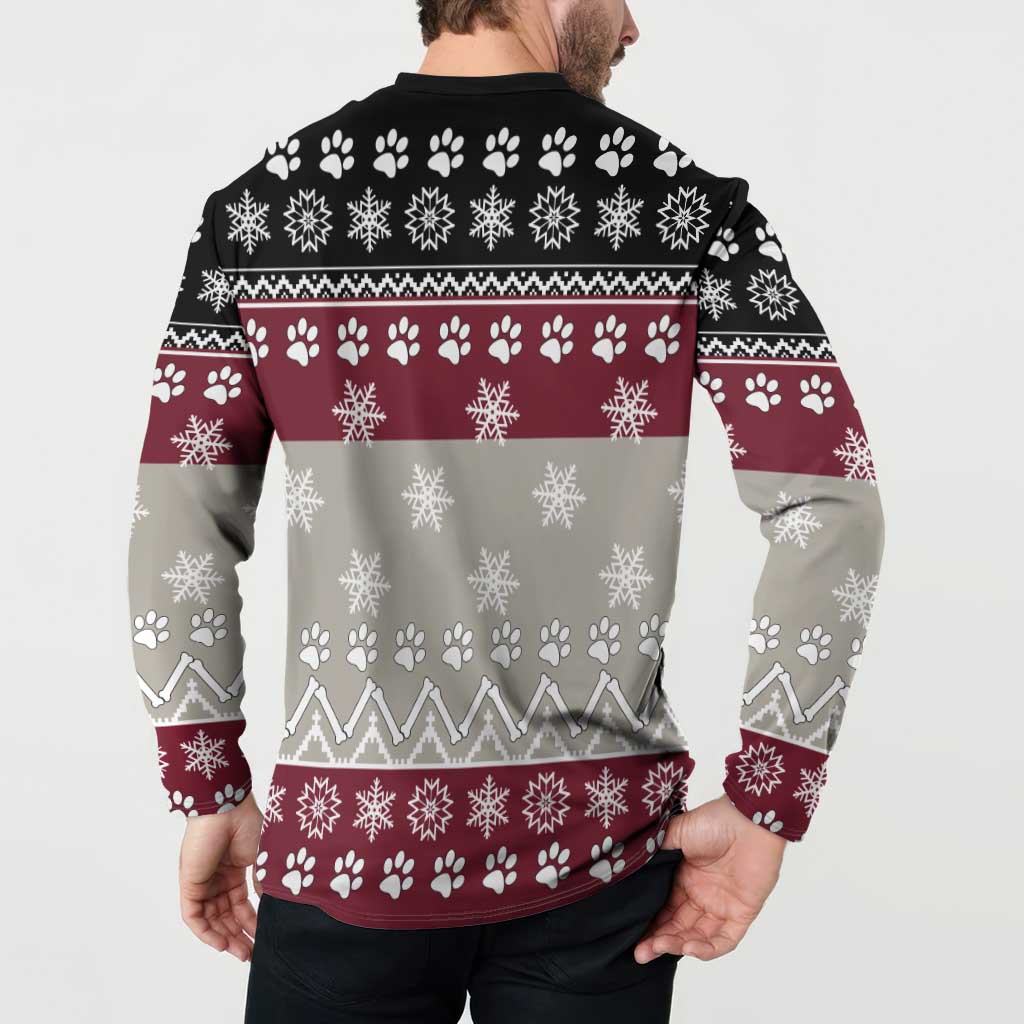 To Best Dog Dad Christmas Design Button Sweatshirt Xmas Holiday Patterns - Wonder Print Shop